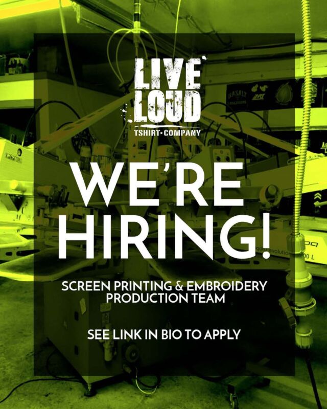 Come work with us! Apply here: liveloudtshirt.com/jobs